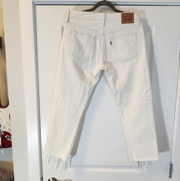 Levi's 501 jeans distressed white crop - Picture 2 of 5